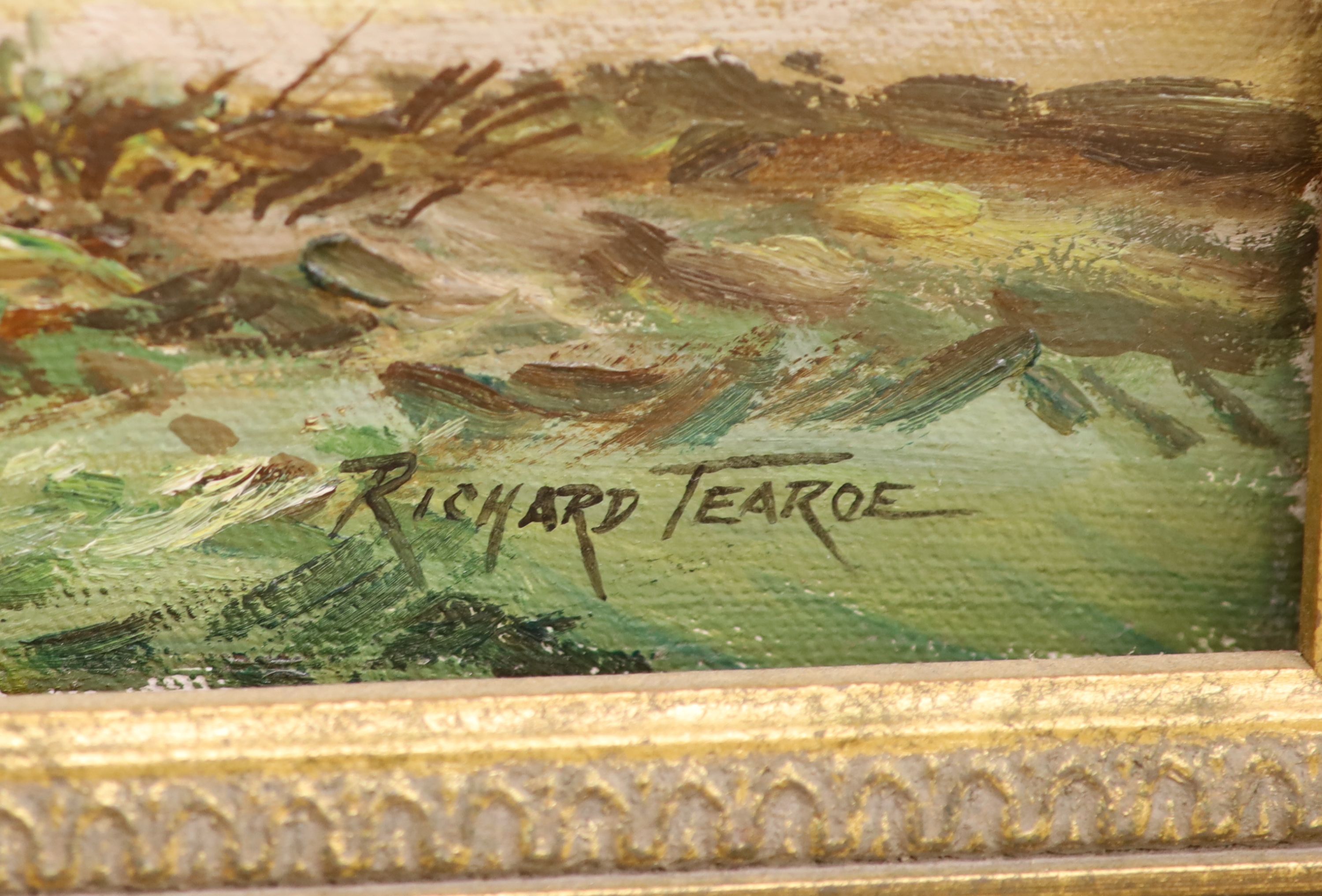 Richard Tearoe, oil on canvas, Trees in a landscape, signed, 45 x 60cm